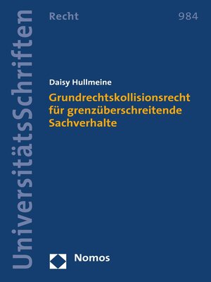 cover image of Grundrechtskollisionsrecht für grenzüberschreitende Sachverhalte